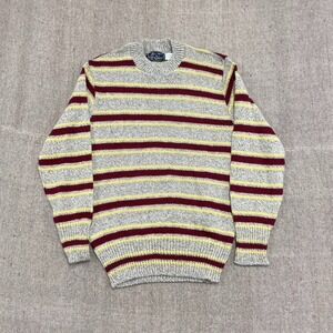 Vintage Peconic Bay‎ Traders Sweater Mens large Beige 1990s Chunky Knit striped